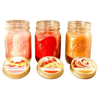 Bake Shoppe 12-ounce Apple Pie Cinnamon Bun and Strawberry Shortcake Scented Candles (Set of 3)