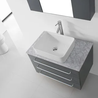 Virtu USA Ivy 32-inch Grey Single Bathroom Vanity Cabinet Set