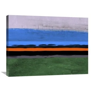 Naxart Studio 'Abstract Stripe Theme Orange And Blue' Stretched Canvas Wall Art