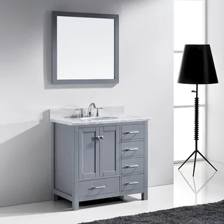 Virtu USA Caroline Avenue 36-inch Single Bathroom Vanity Cabinet Set in Grey