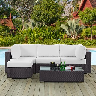 Gather 5-piece Outdoor Patio Sectional Set with Coffee Table and Ottoman