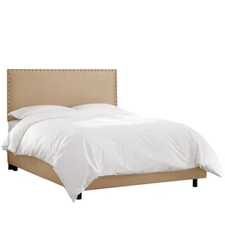 Skyline Furniture Premier Oatmeal Nail Button Border Bed