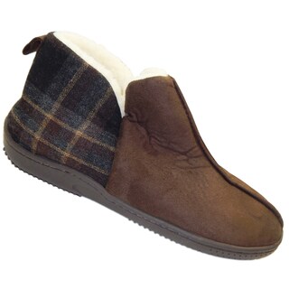 Vecceli Men's Brown Flannel Slip on Shoes