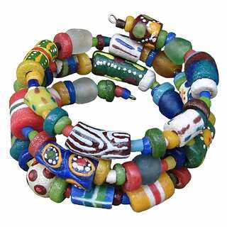 Handmade Global Mamas Hodge Podge Spiral Rainbow Bracelet (Ghana)