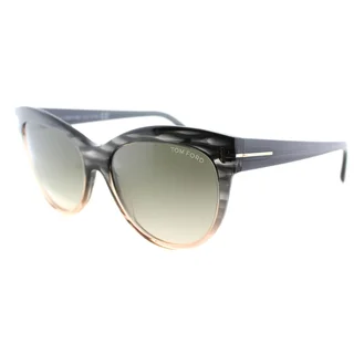Tom Ford Womens TF 430 Lily 20P Grey Peach Plastic Cat Eye Sunglasses