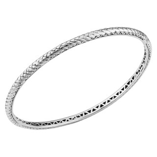 Sterling Silver Cawi 8 inch Woven Bangle Bracelet (Indonesia)