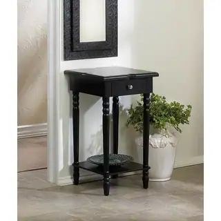 Lotus Single-Drawer Wooden Accent Table