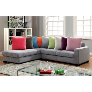 Furniture of America Bardell Contemporary Grey L-Shaped Sectional