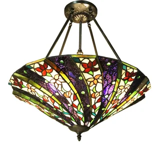 Meacham 3-light Multicolor 24-inch Tiffany-style Ceiling Lamp