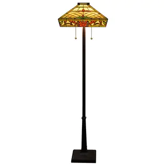 Trixie 2-light Floral-pattern 18-inch Tiffany-style Floor Lamp