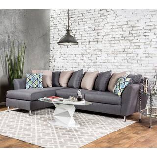 Furniture of America Shaylee Contemporary Grey Fabric Sectional