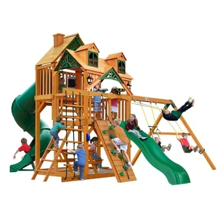 Gorilla Playsets Malibu Deluxe I Swing Set with Amber Posts