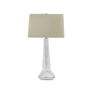 Facets Weathered White Ceramic Table Lamp