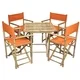 Handmade Bamboo54 Bistro Square Table and 4 Director's Chairs Set (Vietnam) - Thumbnail 6