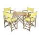 Handmade Bamboo54 Bistro Square Table and 4 Director's Chairs Set (Vietnam) - Thumbnail 7