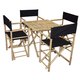 Handmade Bamboo54 Bistro Square Table and 4 Director's Chairs Set (Vietnam) - Thumbnail 5
