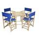 Handmade Bamboo54 Bistro Square Table and 4 Director's Chairs Set (Vietnam) - Thumbnail 3