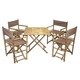 Handmade Bamboo54 Bistro Square Table and 4 Director's Chairs Set (Vietnam) - Thumbnail 9