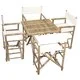 Handmade Bamboo54 Bistro Square Table and 4 Director's Chairs Set (Vietnam) - Thumbnail 0