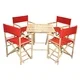Handmade Bamboo54 Bistro Square Table and 4 Director's Chairs Set (Vietnam) - Thumbnail 4
