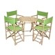 Handmade Bamboo Bistro Round Table and 4 Director's Chairs Set (Vietnam)