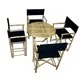 Handmade Bamboo Bistro Round Table and 4 Director's Chairs Set (Vietnam)