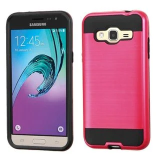 Insten Hard PC/ Silicone Dual Layer Hybrid Rubberized Matte Case Cover for Samsung Galaxy J3
