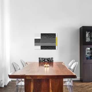 Naxart Studio 'Abstract Grey And Yellow' Stretched Canvas Wall Art