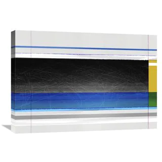 Naxart Studio 'Abstract Blue Black And Yellow' Stretched Canvas Wall Art