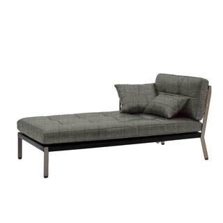 Catania Grey Italian Fabric Chaise Lounge