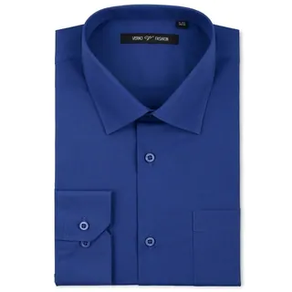 Verno Men's Royal Blue Classic Fashion Fit Dress Shirt