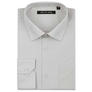 Verno Men's Grey Classic Fashion Fit Dress Shirt
