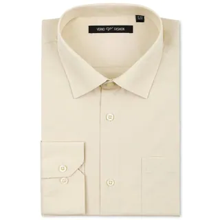 Verno Men's Taupe Classic Fashion Fit Dress Shirt