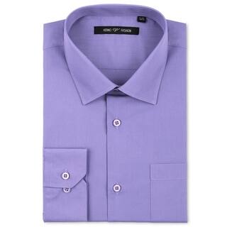 Verno Men's Lavender Classic Fashion Fit Dress Shirt