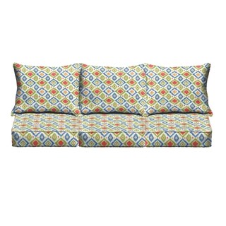 Green/ Red Diamonds Indoor/ Outdoor Corded Sofa Cushion Set