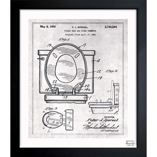 Oliver Gal 'Toilet Seat 1956' Framed Blueprint Art