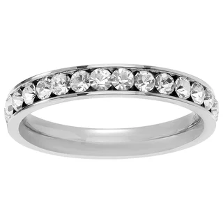 Journee Collection Stainless Steel CZ Birthstone Eternity Band (3mm)