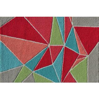 Hand-hooked Fragment Girl Multicolored Polyester Area Rug (2'8 x 4'8)