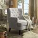 Tufted Upholstered Armchair with Nailhead Trim - Thumbnail 0