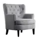Tufted Upholstered Armchair with Nailhead Trim - Thumbnail 1
