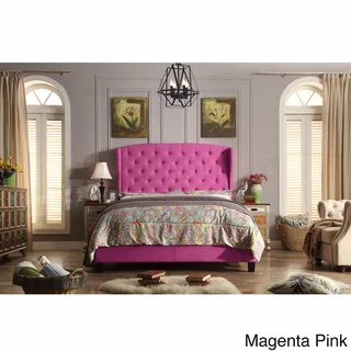 Moser Bay Queen Size Diamond Wingback Upholstered Bed Set