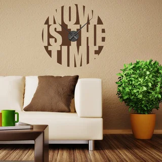Now Is The Time Wall Clock Vinyl Decor Wall Art