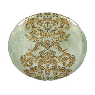 Damask Turquoise Gold Charger Plate
