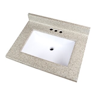 Two Tone Cappuccino Cultured Marble Vanity Sink Top (25"x19")