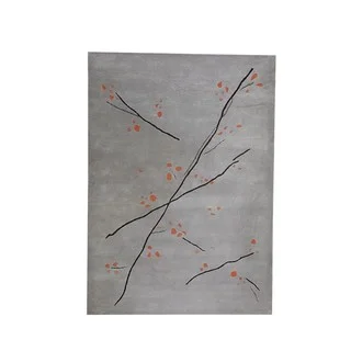 Hand-Tufted Indo Inari Grey/ Orange Rug (9'x12')