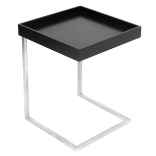 Zenn Contemporary Black and Stainless Steel Tray Table