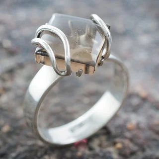 Sterling Silver 'Mysterious Aura' Smokey Quartz Ring (Peru)