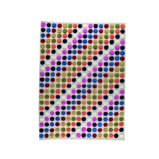 M.A.Trading Hand-Knotted Indo Smarties White/ Multi Rug (5'6 x 7'10)
