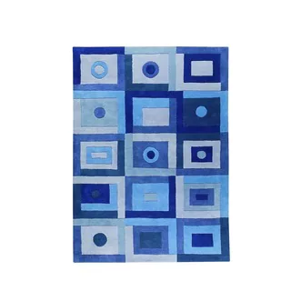 M.A.Trading Hand-Tufted Indo Berlin Blue Rug (4'6 x 6'6)