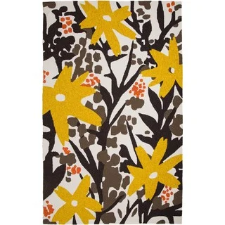 M.A.Trading Hand-Tufted Chinese Bloom Brown/ Gold Rug (2 x 3')